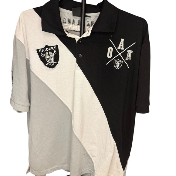 NFL Other - Vintage NFL Raiders Black and White Polo Shirt